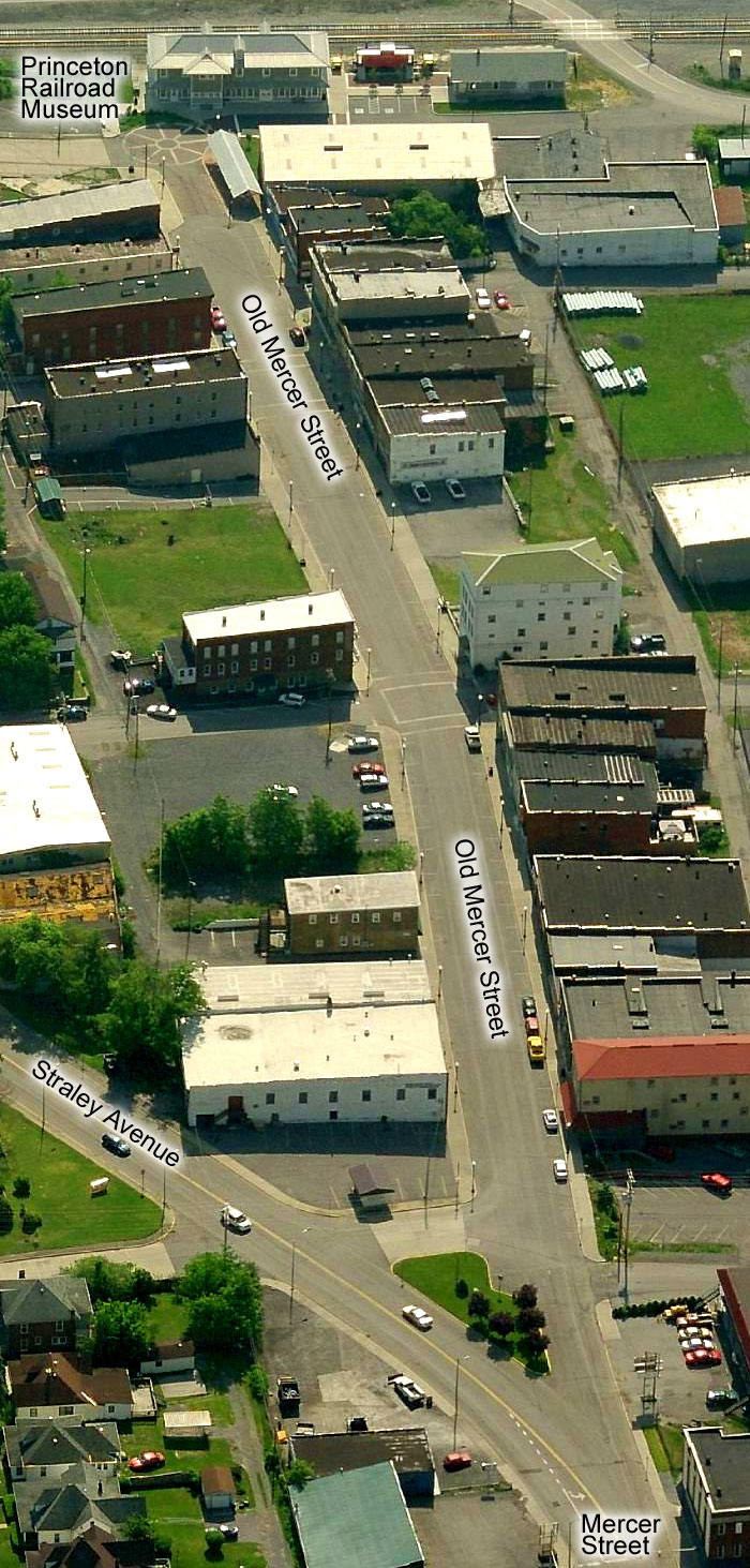 Mercer Street arts district from above